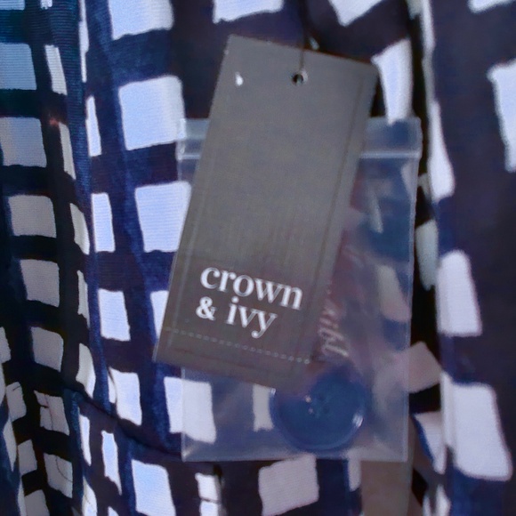 NWT Crown & Ivy Novel Navy Reversible Rain Jacket, 2 Pockets, Button Down SizeXL - Picture 7 of 10